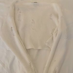 White ripped sweater ✨